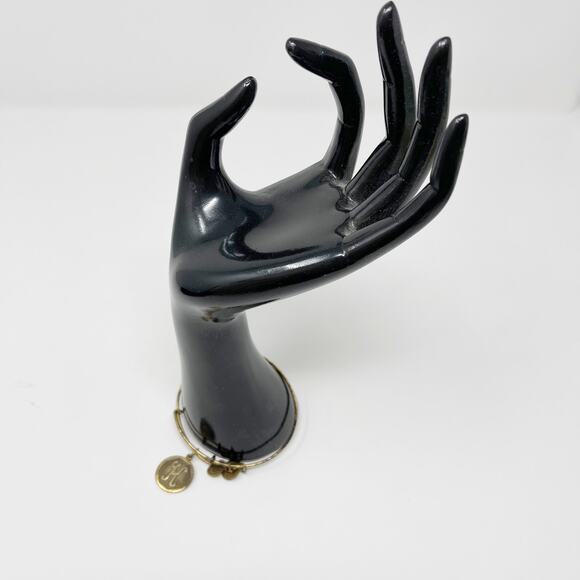 Alex and Ani Initial K Charm Bangle Bracelet Gold Finish Brass - Picture 5 of 6